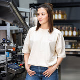 T-shirt oversize unisex beige sérigraphié