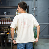 T-shirt oversize unisex beige sérigraphié