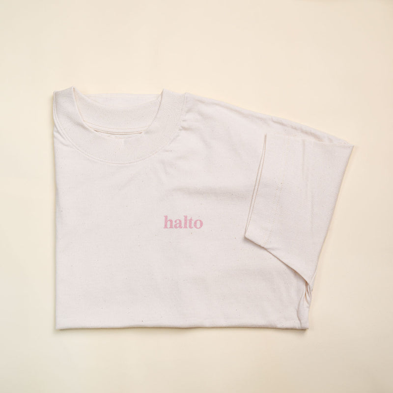 T-shirt oversize unisex beige sérigraphié