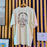 T-shirt oversize unisex beige "Tous les chemins mènent à rhum"