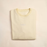 Sweat-shirt jaune pastel brodé