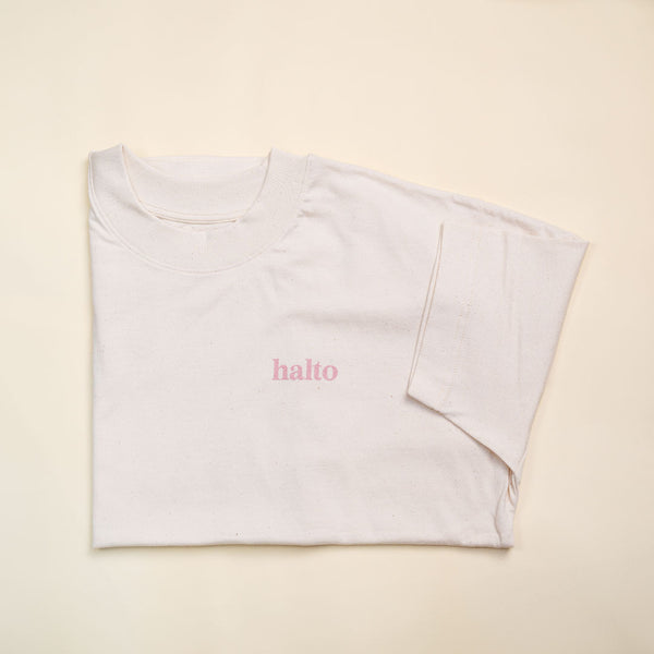 T-shirt oversize unisex beige sérigraphié